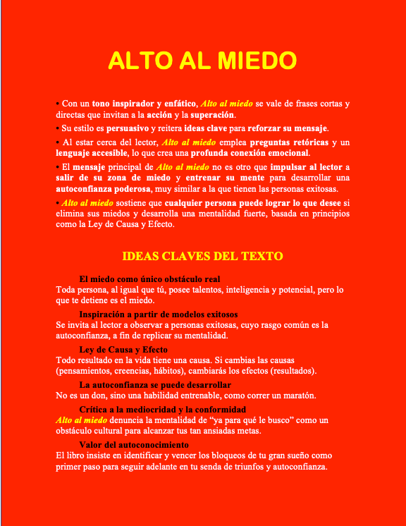 Alto al miedo