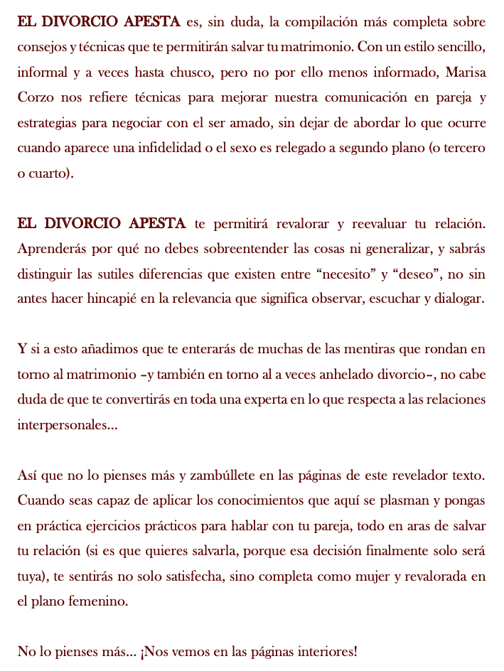 El divorcio apesta