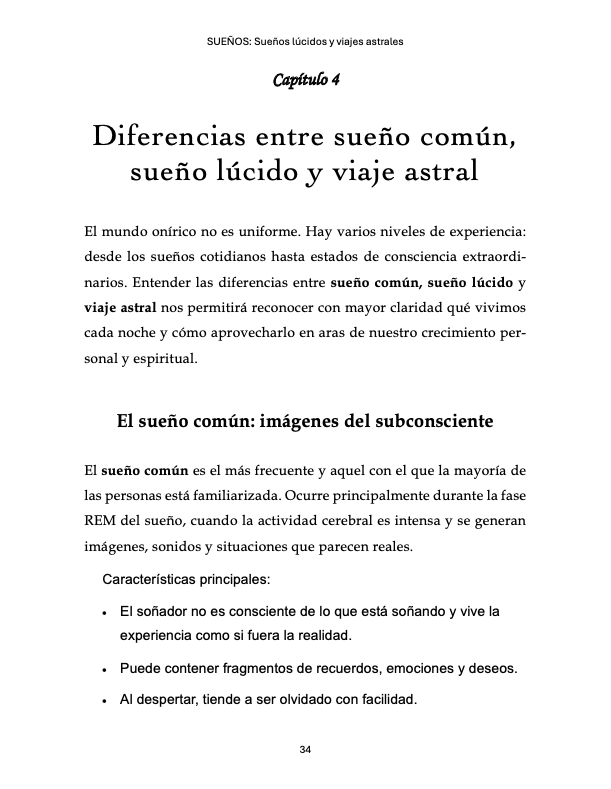 Sueños: Sueños lúcidos y viajes astrales